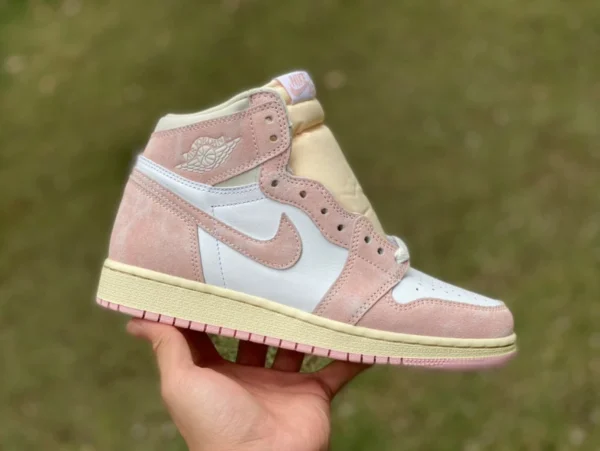 aj1 poudre blanche lavée Air Jordan 1 haut " Washed Pink " AJ1 lavé rose blanc FD2596-600