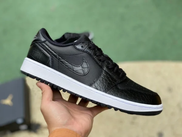 aj1 Noir Golf pur original Air Jordan 1 Low AJ1 noir décontracté coupe basse chaussures de golf imperméables DD9315-003