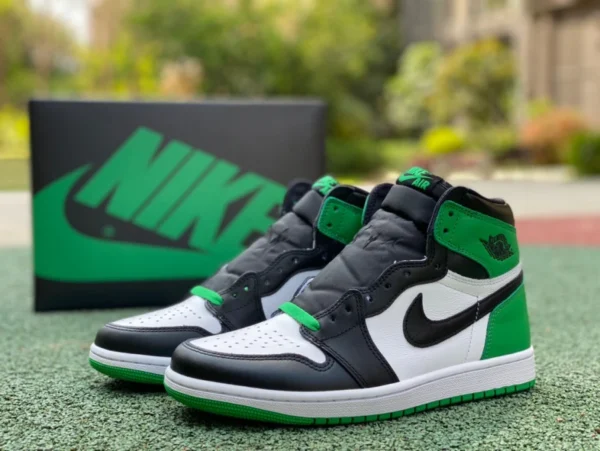 aj1 noir et blanc vert pièce haute coupe pure original Air Jordan 1 "Lucky Green" noir et blanc vert Celtics DZ5485-031