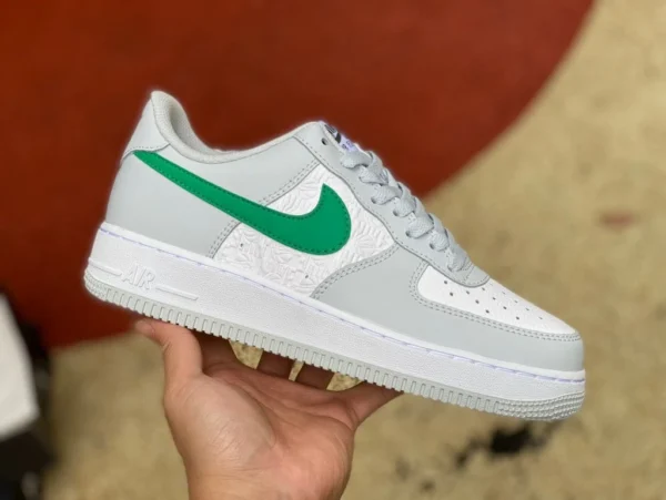 AF1 blanc gris vert bas pur original Nike Air Force 1 Hoops FD0667-001