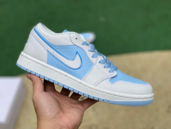 aj1 Caroline du Nord bleu bas pur original Air Jordan 1 Low AJ1 blanc bleu Caroline du Nord bleu glace bleu baskets décontractées chaussures de basket-ball DV1299-104