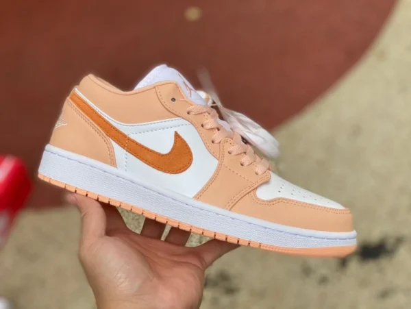 aj1 blanc rose orange bas Air Jordan 1 Low AJ1 blanc rose orange chaussures de basket-ball rétro basses DC0774-801