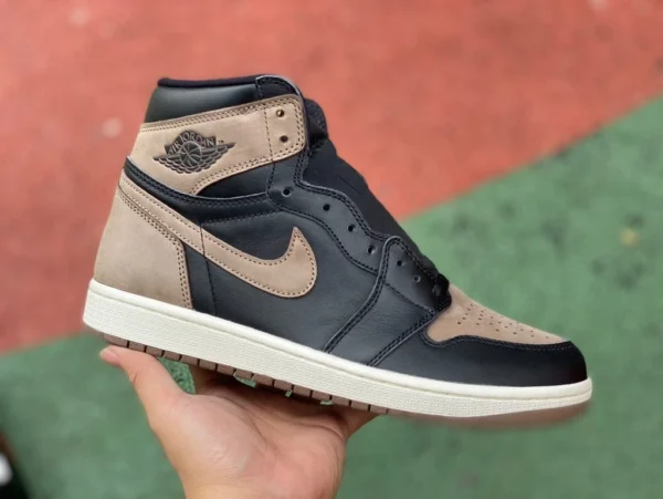 aj1 marron noir haut DG pur original Air Jordan 1 High OG "Palomino" cuir moka haut marron noir DZ5485-020