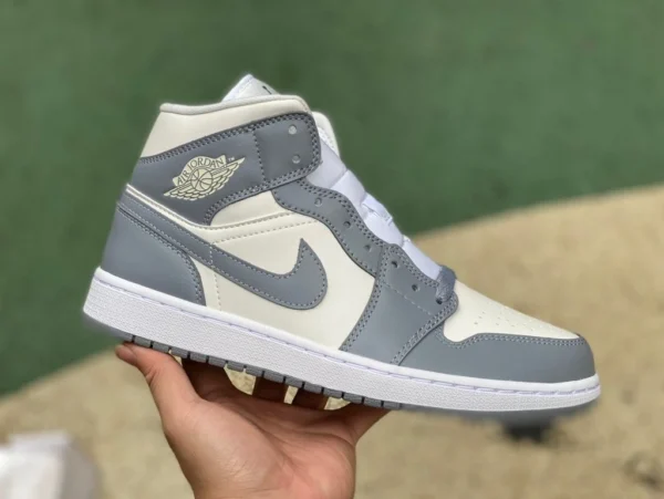 aj1mid gris et blanc Dior pur original Air Jordan 1 Mid AJ1 gris et blanc Xiaodi 2.0 mi-haut chaussures de basket rétro tendance BQ6472-115