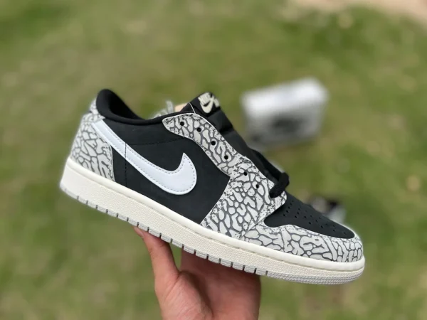 aj1 éléphant éclaté modèle faible commerce extérieur version Air Jordan 1 Low OG « Black Cement » bas haut cz0790-001