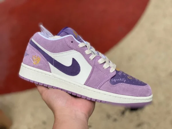 aj1 Kuromi Purple low Air Jordan 1 AJ1 Kuromi Purple chaussures de basket-ball rétro décontractées pour femmes DR8057-500