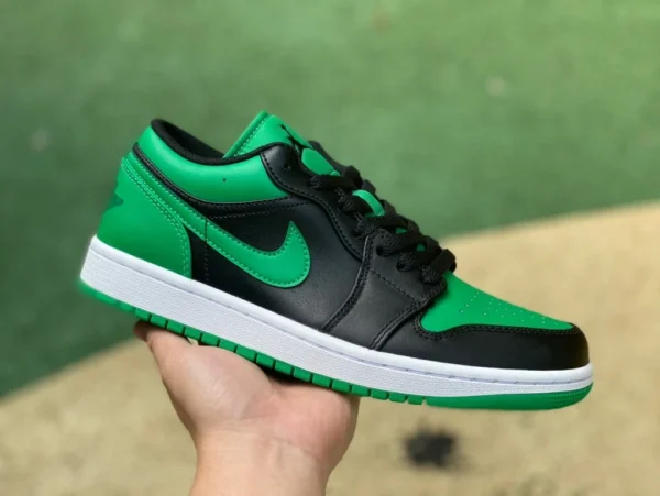 aj1 noir et vert bas pur original Air Jordan 1 Low AJ1 noir et vert chaussures de basket-ball rétro basses 553558-065