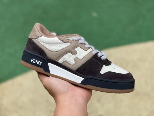 Fendi gris marron FEND Fendi Match baskets basses à lacets mode pour homme