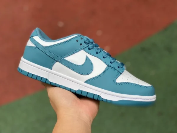 Dunk blanc cyan Baskets rétro décontractées basses blanches cyan Nike Dunk Low pour femme FJ0739-100