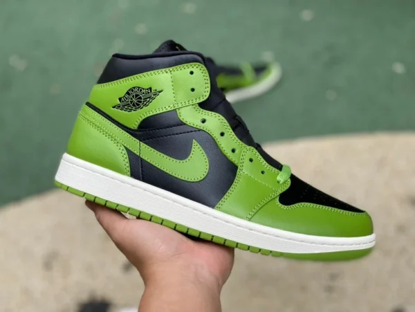 aj1mid noir vert Air Jordan 1 Mid "Green Black" chaussures de basket rétro noir vert BQ6472-031