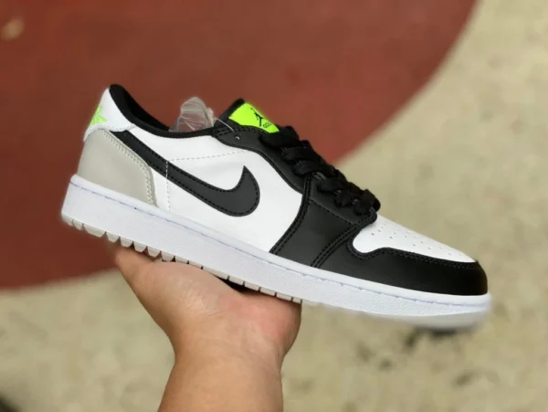 aj1 noir et blanc vert fluo golf bas Air Jordan 1 Low Golf AJ1 noir et blanc rétro chaussures de basket basses DD9315-108