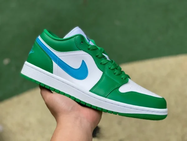 aj1 blanc vert bleu bas pur original Air Jordan 1 Low AJ1 blanc vert bleu rétro décontracté bas DC0774-304