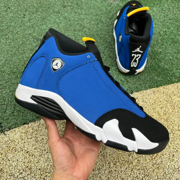 aj14 noir Laney Air Jordan 14 "Laney" aj14 noir bleu jaune 487471-407