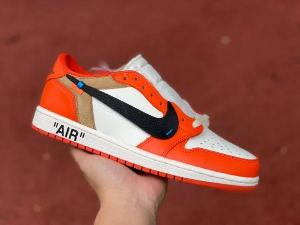 aj1ow joint boucle blanche cassée basse Air Jordan 1 x OFF-WHITE AJ1 OW joint bas haut barbe noir joint d'orteil cz0790-113