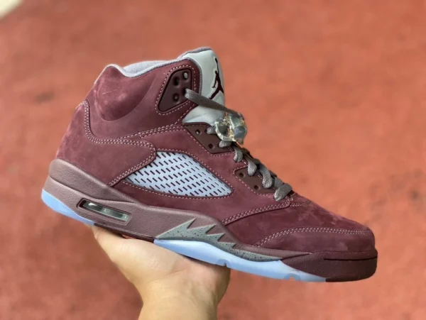 aj5 bordeaux haut y3 version Heyuan Air Jordan 5 "Burgundy" rouge foncé aj5 bordeaux 3M réfléchissant dz4131-600