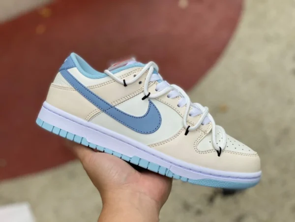 Dunk bracelet beige et bleu Nike Dunk Low baskets basses décontractées antidérapantes résistantes à l'usure bleu clair DD1503-123