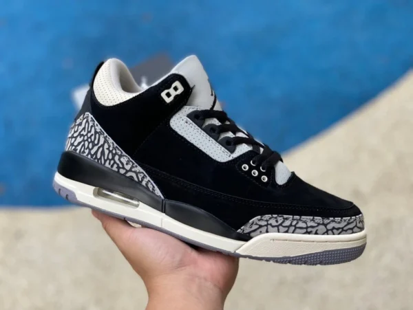 aj3 lait de coco noir motif éclaté Air Jordan 3 "Off Noir" ck9246-001