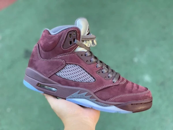 aj5 bordeaux pièce coupe haute pur original Air Jordan 5 "Burgundy" rouge foncé aj5 bordeaux 3M réfléchissant dz4131-600