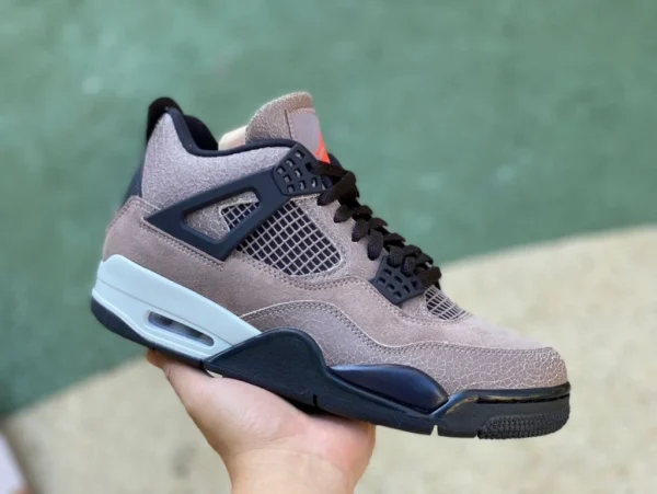 aj4 mocha petit ts édition spéciale ljr produit du matériel original Air Jordan 4 AJ4 moka noir marron daim petites chaussures de basket TS DB0732-200