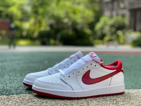 aj1 blanc et rouge première année bas dg pure original Air Jordan 1 Retro Low blanc et rouge première année OG705329-101