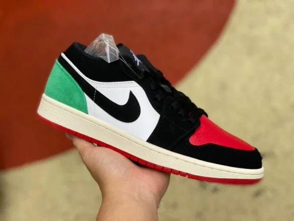 aj1 noir vert rouge street ball low Air Jordan 1 Low "Quai 54" résistant à l'usure respirant bas rétro noir vert rouge FQ6703-100