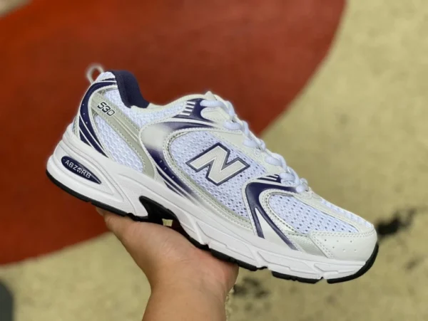 NB530 blanc et bleu pur original New Balance NB officiel 23 nouvelles chaussures pour hommes et femmes respirant été rétro décontracté papa chaussures MR530BA