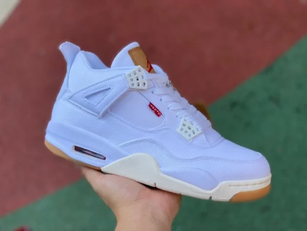 aj4 Levis blanc Air Jordan 4 x levis denim joint résistant à l'usure Levis AO2571-100