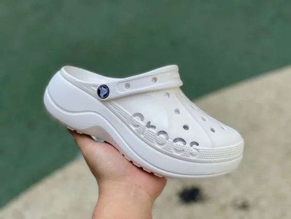 Sandales blanches Crocs logo Crocs Crocs Bava Platform Clog sandales de sport antidérapantes et résistantes à l'usure 208186-001