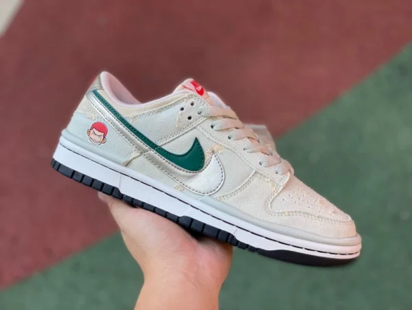 Dunk chemin de cerisier en fleurs blanc et vert Nike SB Dunk Low Sakura wood path rice blanc et vert double crochet DZ2794-168