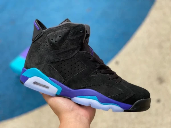 aj6 noir et violet version boîte originale Air Jordan AJ6 Retro "Aqua" noir et violet CT8529-004