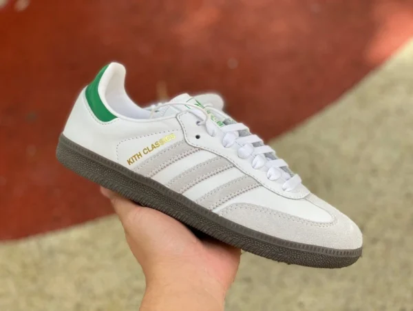 Adidas x KITH blanc et vert adidas x KITH Adidas blanc gris vert Samba Dexun chaussures baskets basses pour hommes et femmes FX5398