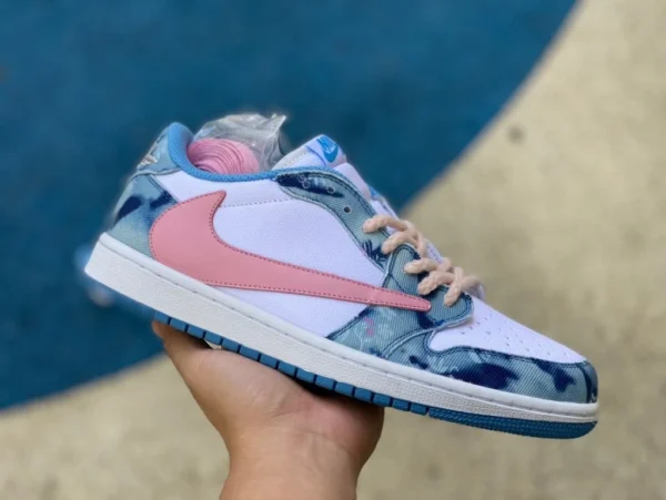 aj1 barb bas denim rose Air Jordan 1 x Travis Scott TS joint barb bas DM7866-932