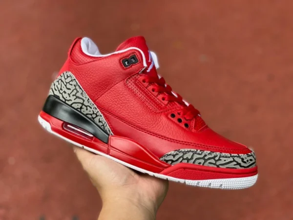 aj3 rouge éclaté modèle Air Jordan 3 rétro di khaled reconnaissant rétro chaussures de basket-ball hommes rouge AJ3-770438