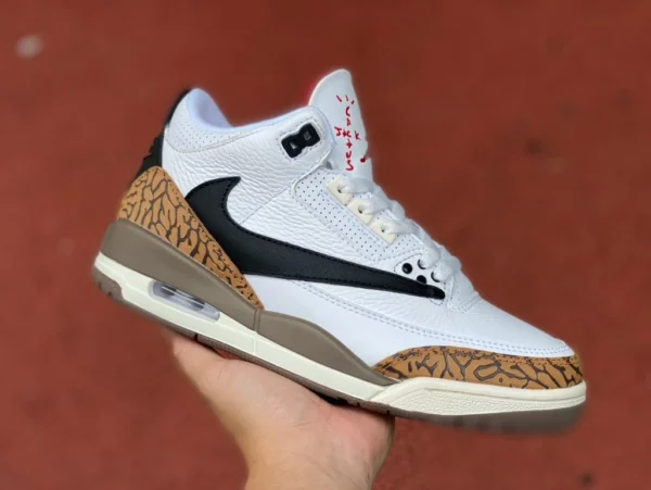 aj3 barbillon marron blanc Air Jordan 3 x Travis Scott TS barbillon commun ct8532-120