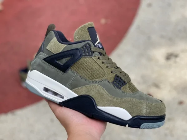 aj4 patch vert militaire G pur original Air Jordan 4 Craft « Olive » vert militaire AJ4 FB9927-200