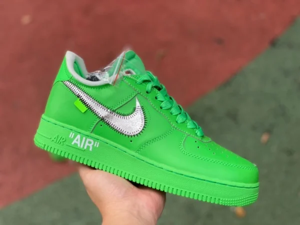 OW Air Force vert pur original Nike Air Force 1 AF1 vert Art Museum Air Force OW baskets communes DX1419-300