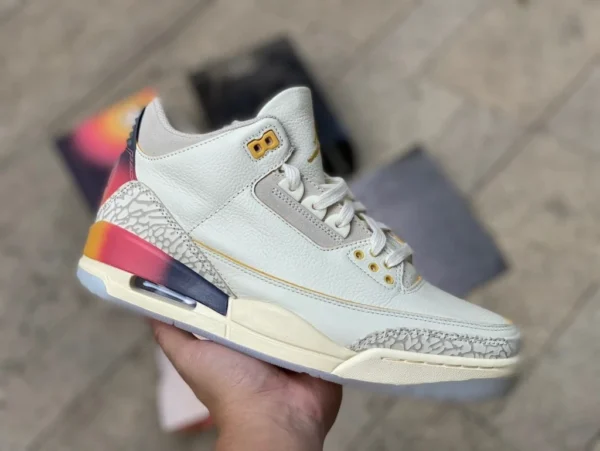 aj3 blanc bleu rouge modèle commun version artisanale originale J Balvin x Jordan Air Jordan 3 modèle commun blanc bleu rouge FN0344-901