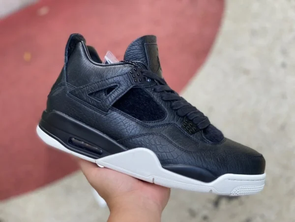 aj4 subvertit le noir et blanc Air Jordan 4 AJ4 Peak baskets en crin de cheval noir et blanc pour hommes en édition limitée 819139-010