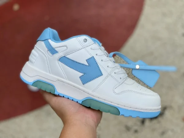 OW blanc bleu Caroline du Nord bleu version G OFFWHITE chaussures basses à lacets en cuir Ofhce à bout rond