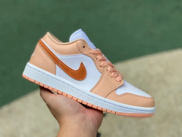 aj1 blanc rose orange bas pur original Air Jordan 1 Low AJ1 blanc rose orange bas rétro chaussures de basket-ball décontractées pour femmes DC0774801