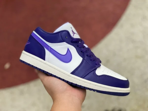 aj1 voile blanc violet faible Air Jordan 1 Low AJ1 voile blanc violet faible chaussures de basket-ball DC0774502