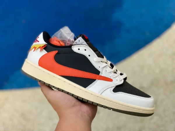 aj1 barb bas haut blanc noir orange Air Jordan 1 x Travis Scott TS joint barb bas haut DM7866928