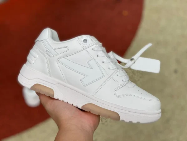 OW bas blanc marron version G OFFWHITE chaussures basses à lacets en cuir Ofhce à bout rond