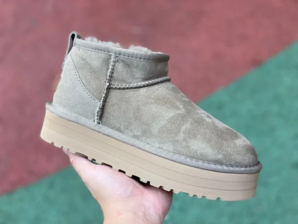 UGG coton chaussures à semelles épaisses mi-haut vert clair UGG Tasman daim simple décontracté mode coton pantoufles pour femmes