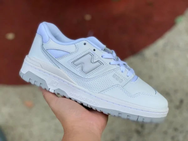 NB550 blanc gris pur original New Balance 550 série hommes et femmes même style chaussures de basket-ball rétro BB550PB1