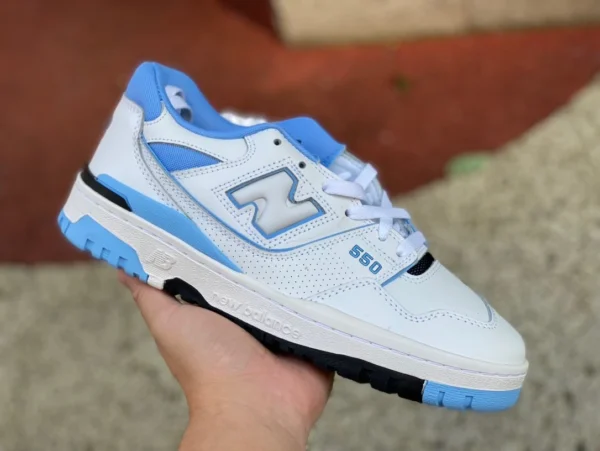 NB550 blanc et bleu pur original New Balance 550 série hommes et femmes même style chaussures de basket-ball rétro BB550LA1