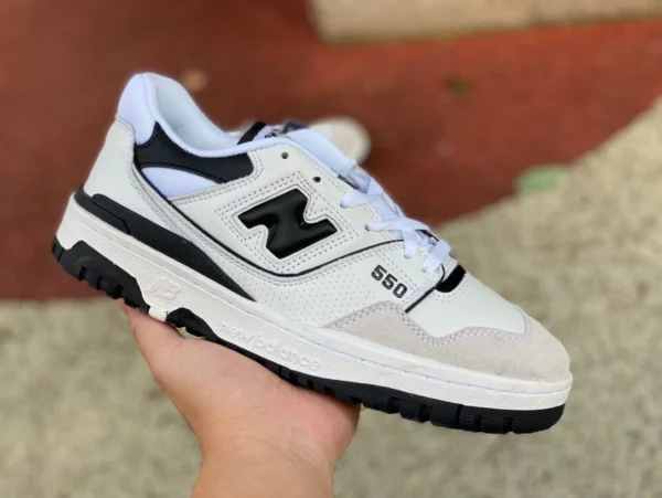 NB550 blanc et noir pur original New Balance 550 série hommes et femmes même style chaussures de basket-ball rétro BB550LM1