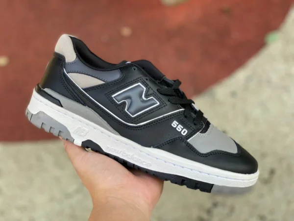 NB550 noir et gris pur original New Balance 550 série hommes et femmes même style chaussures de basket-ball rétro BB550SR1