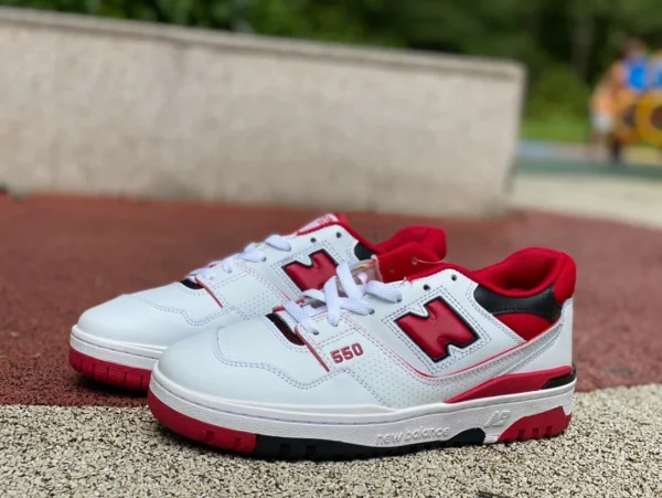 NB550 blanc et rouge pur original New Balance 550 série hommes et femmes même style chaussures de basket-ball rétro BB550SE1