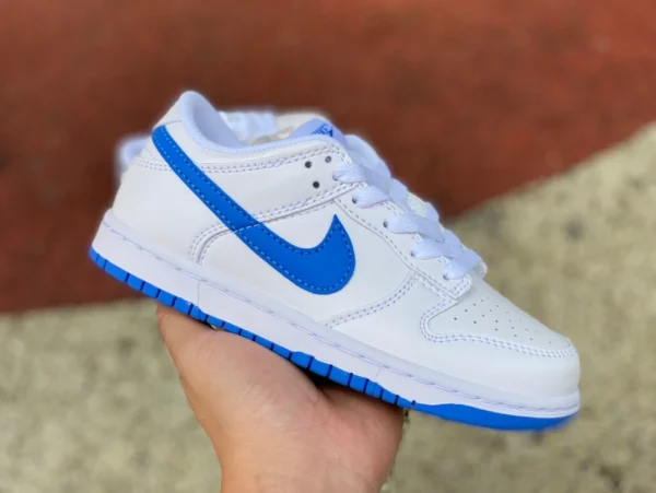 Dunk blanc et bleu chaussures pour enfants Nike Nike dunk low GS grandes chaussures de sport respirantes pour enfants DH9756105